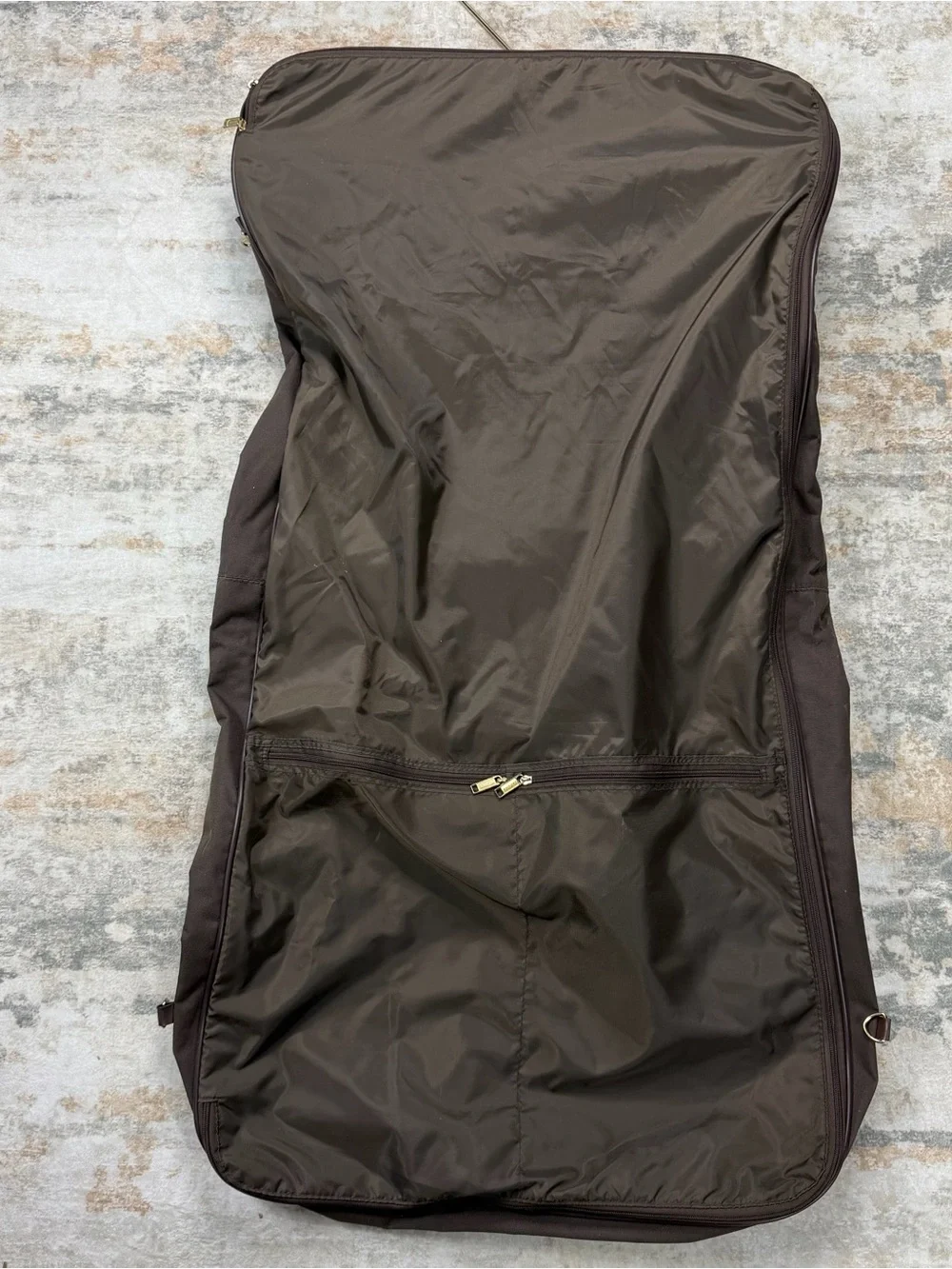Vintage Jaguar Garment Folding Bag Travel Suit Carrier Brown & Brass 80s 90s